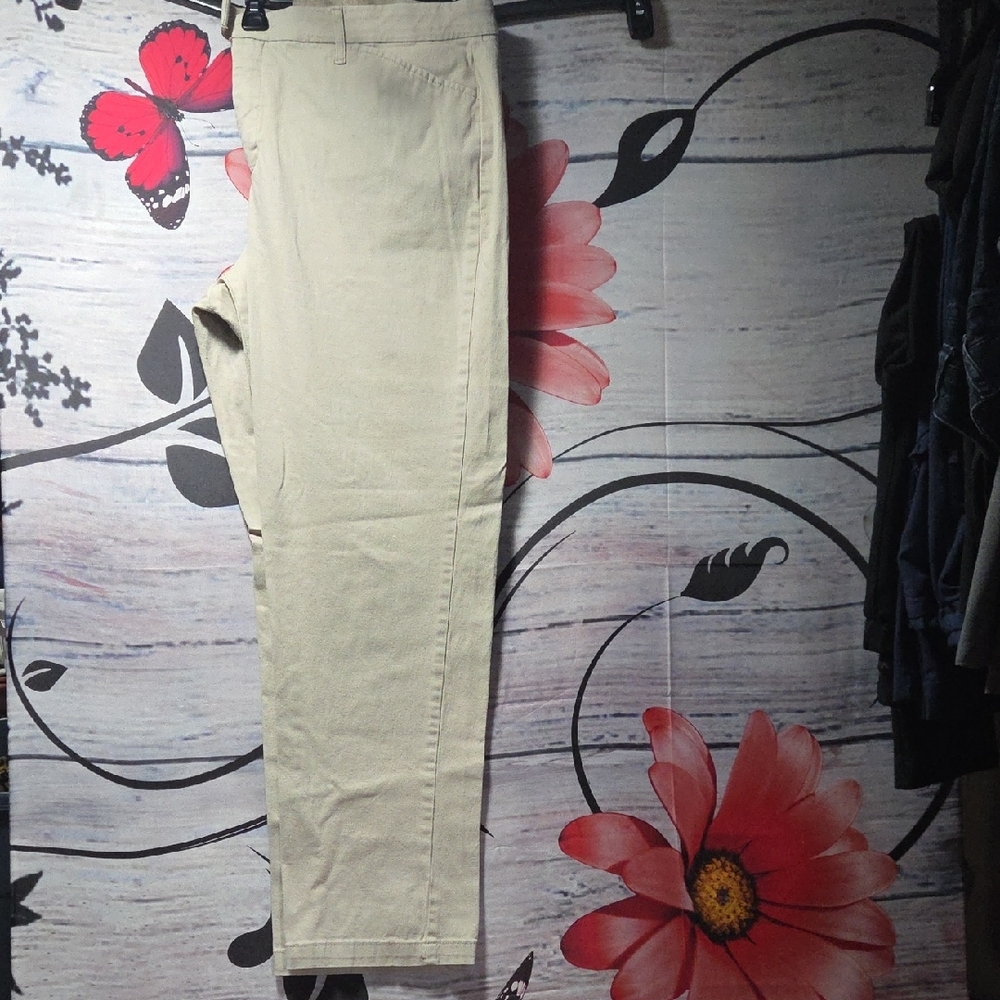 Falls Creek Plus Sized Tan Chinos Classic Cotton Blend